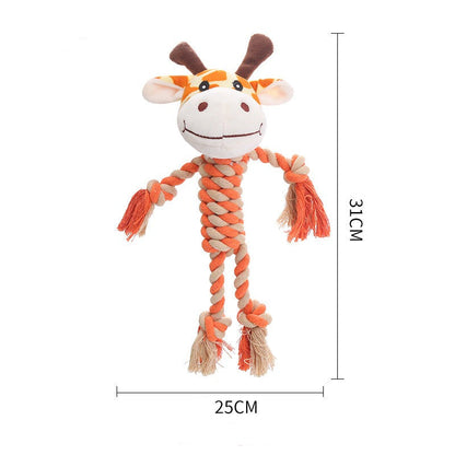 Duurzaam hondenspeelgoed met pluche hoofd