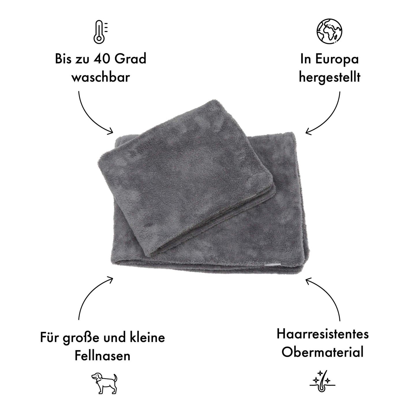 Fluffy Grijs hondendeken (grijs)